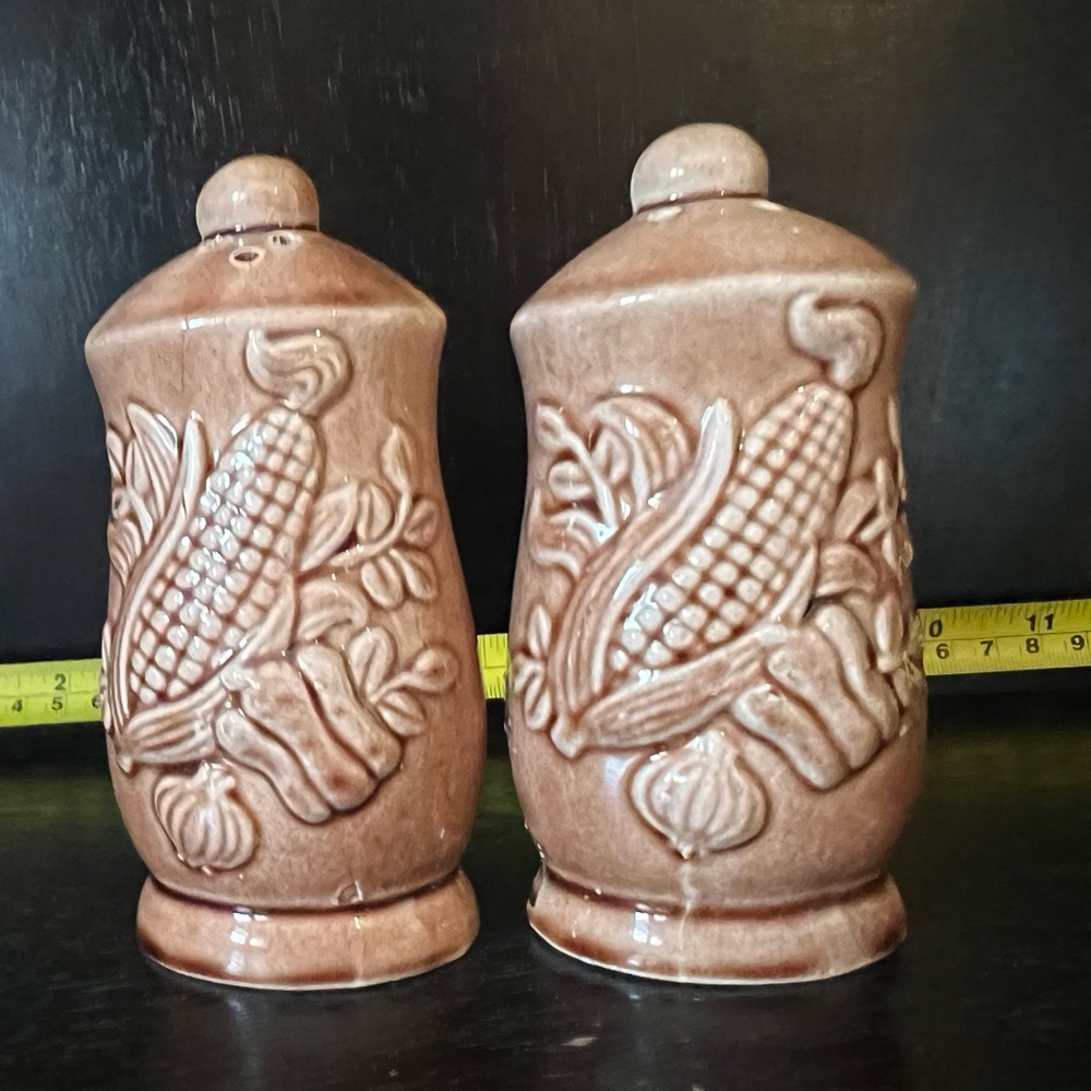 Brown Harvest Corn Crop Salt Pepper Farmhouse Salt Pepper Shaker Set